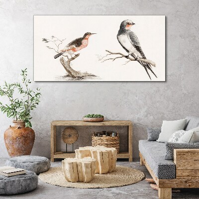 Birds on the branches Canvas Wall art