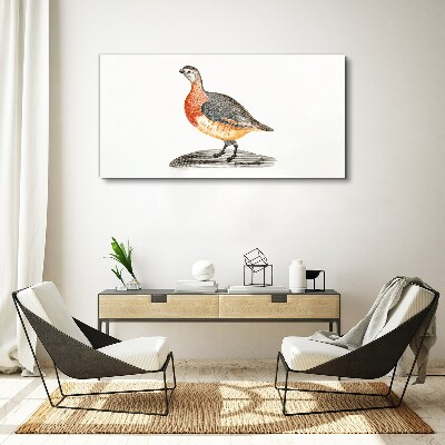 Happy bird on a white background Canvas Wall art