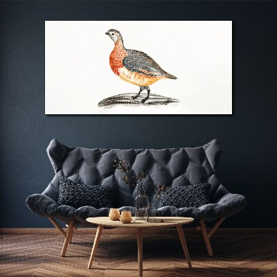 Happy bird on a white background Canvas Wall art