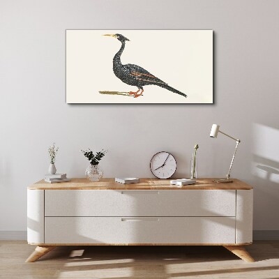 Black bird on white background Canvas Wall art