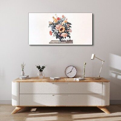 Flower bouquet in a vase Canvas Wall art