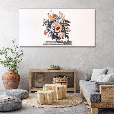 Flower bouquet in a vase Canvas Wall art