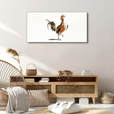 Rooster dancing Canvas Wall art