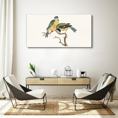 Winged friends on a branch Canvas Wall art