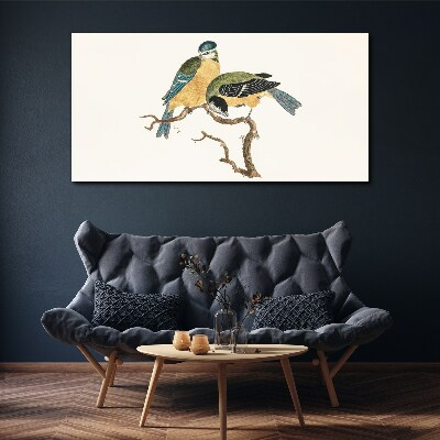 Winged friends on a branch Canvas Wall art