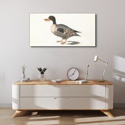 The bird drawing duck Canvas Wall art