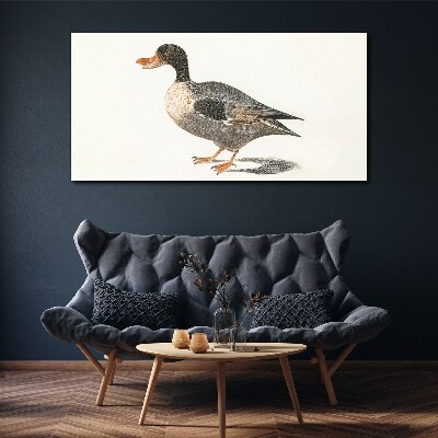The bird drawing duck Canvas Wall art