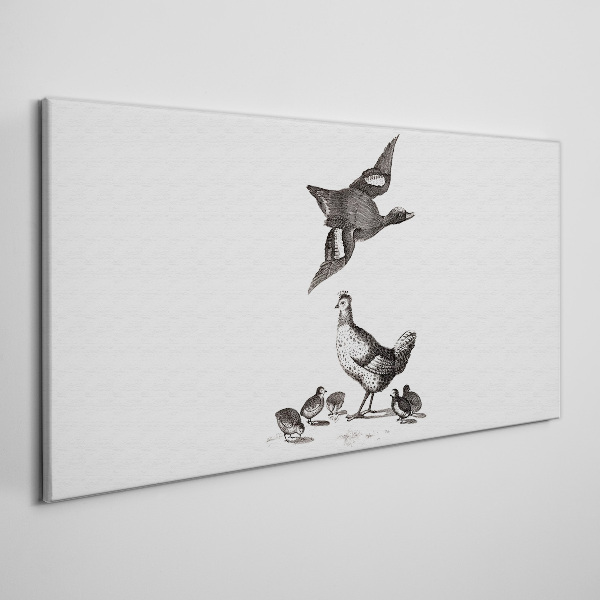 The bird world in black and white Canvas Wall art