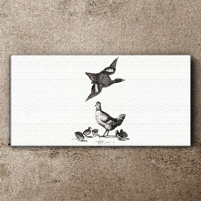 The bird world in black and white Canvas Wall art
