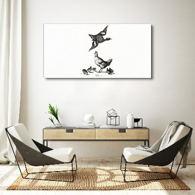 The bird world in black and white Canvas Wall art