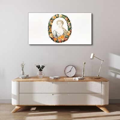 Portrait in a flower frame Canvas Wall art