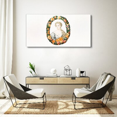 Flowers woman portrait Canvas Wall art