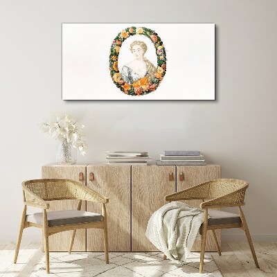 Flowers woman portrait Canvas Wall art