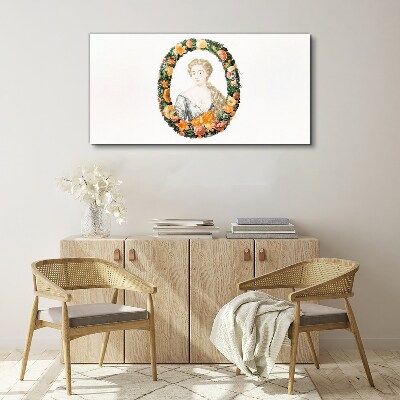 Portrait in a flower frame Canvas Wall art