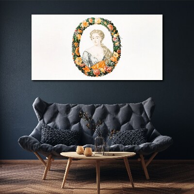 Flowers woman portrait Canvas Wall art