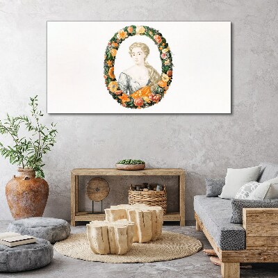 Portrait in a flower frame Canvas Wall art