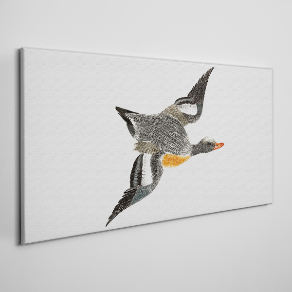 Flying goose in the colors of nature Canvas Wall art