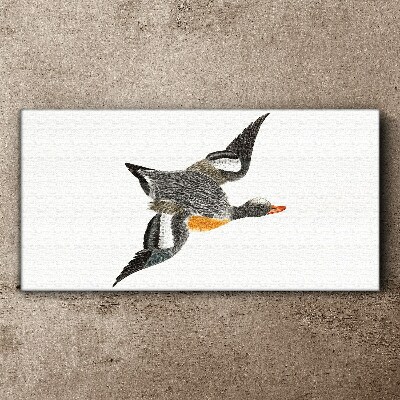 Flying goose in the colors of nature Canvas Wall art
