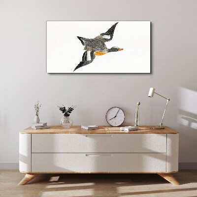 Flying goose in the colors of nature Canvas Wall art