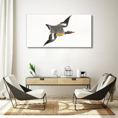 Flying goose in the colors of nature Canvas Wall art
