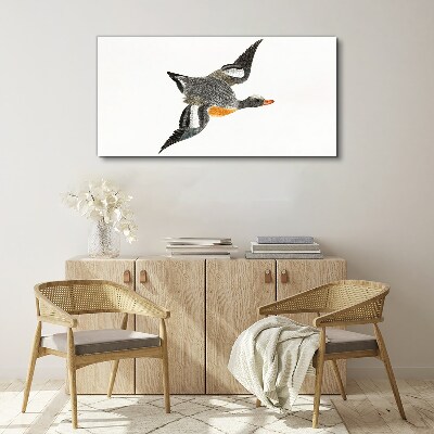 Flying goose in the colors of nature Canvas Wall art