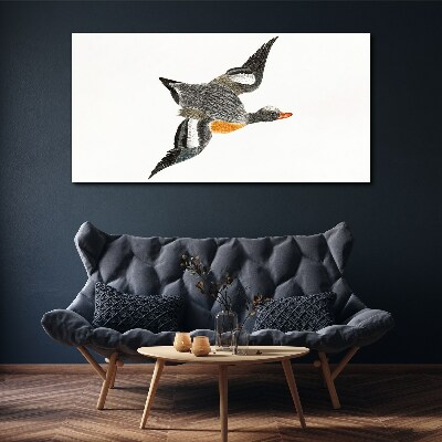 Flying goose in the colors of nature Canvas Wall art