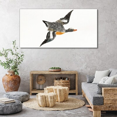 Flying goose in the colors of nature Canvas Wall art