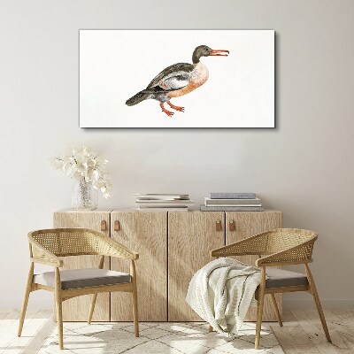 Duck on a white canvas background Canvas Wall art