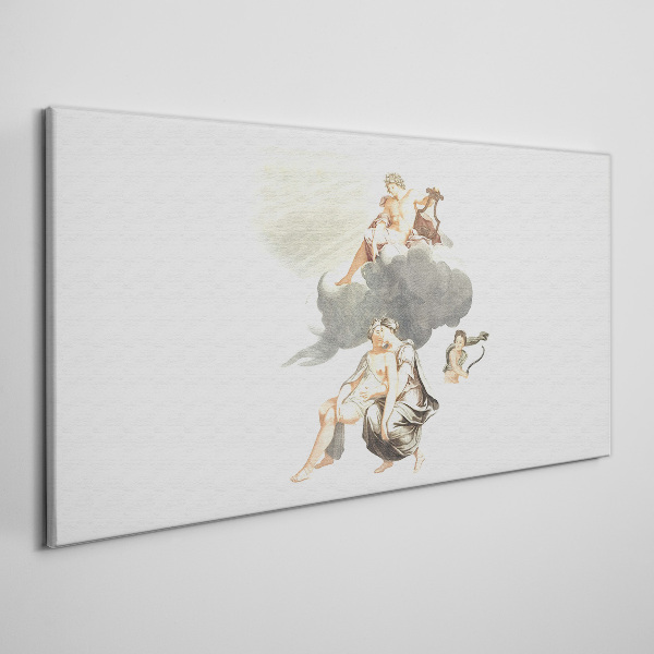Figure ancient angels cloud Canvas Wall art