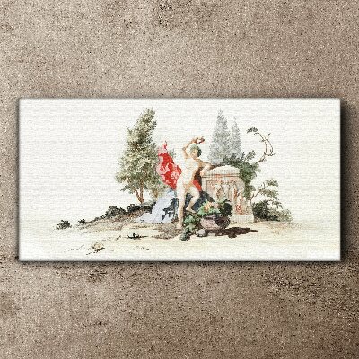 Mythological scene with fruit Canvas Wall art