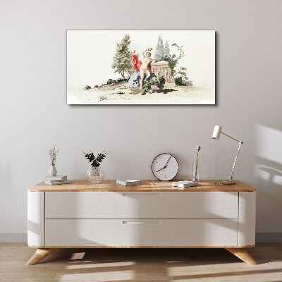 Mythological scene with fruit Canvas Wall art