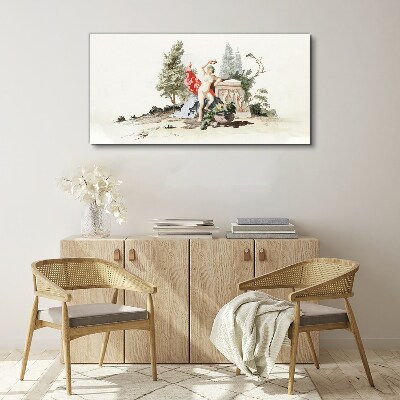 Mythological scene with fruit Canvas Wall art