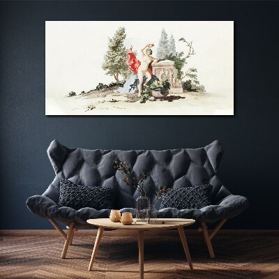 Mythological scene with fruit Canvas Wall art