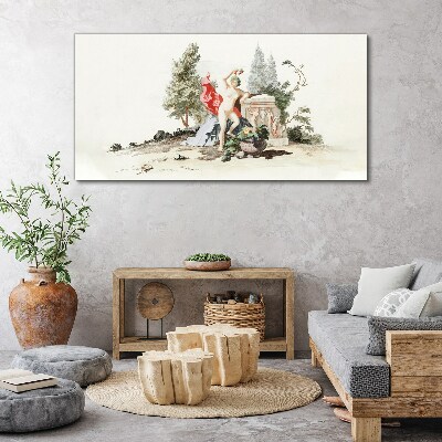 Mythological scene with fruit Canvas Wall art