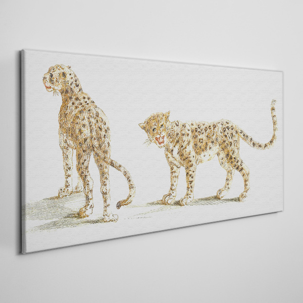 Leopards on the move Canvas Wall art