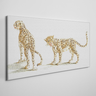 Leopards on the move Canvas Wall art