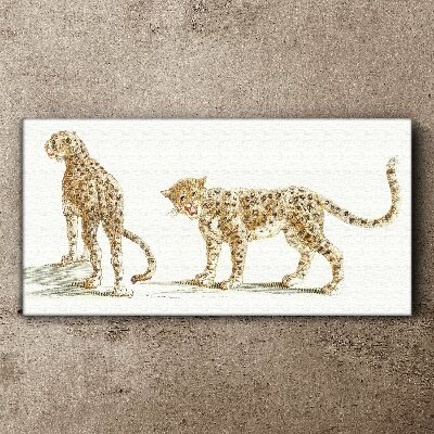 Leopards on the move Canvas Wall art