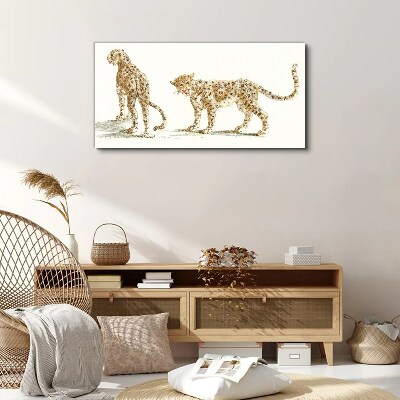 Leopards on the move Canvas Wall art