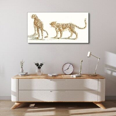 Leopards on the move Canvas Wall art