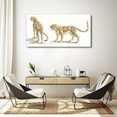 Leopards on the move Canvas Wall art