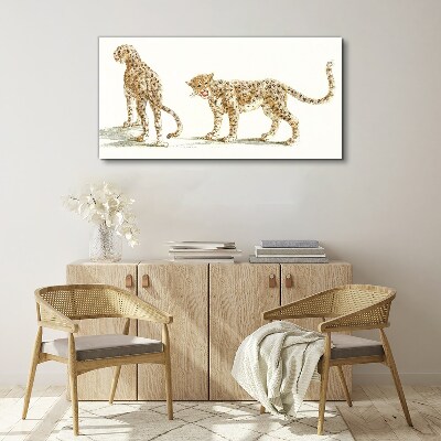 Leopards on the move Canvas Wall art