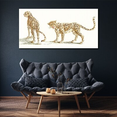 Leopards on the move Canvas Wall art