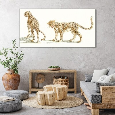 Leopards on the move Canvas Wall art