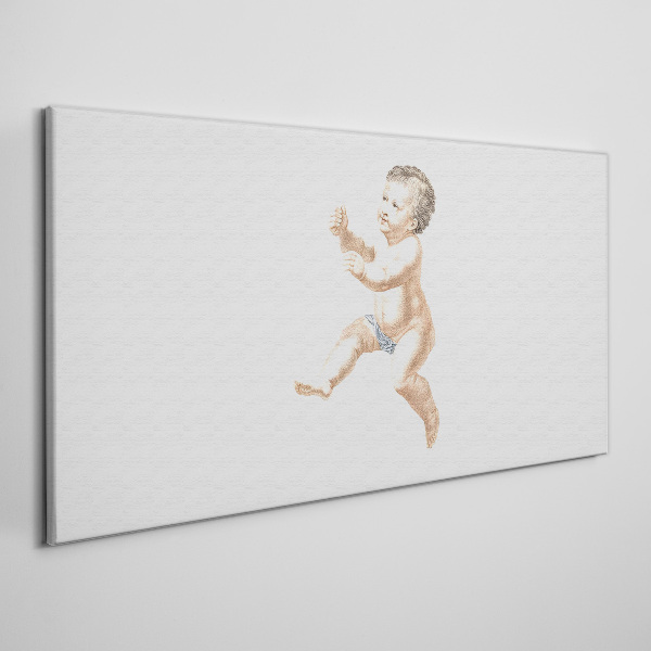 A happy toddler on the move Canvas Wall art
