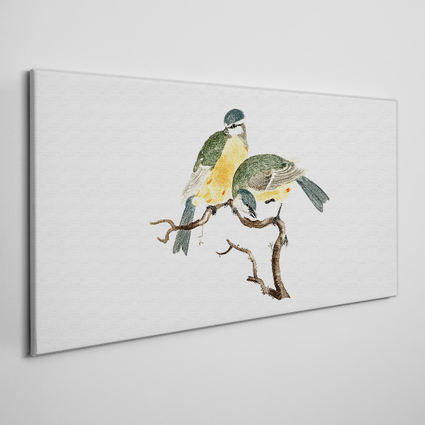 Winged friendships on a branch Canvas Wall art