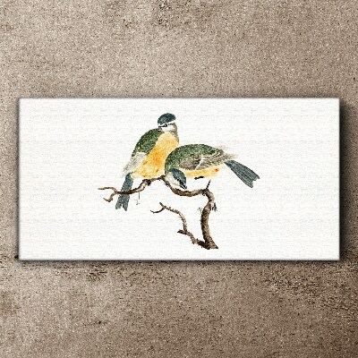 Winged friendships on a branch Canvas Wall art