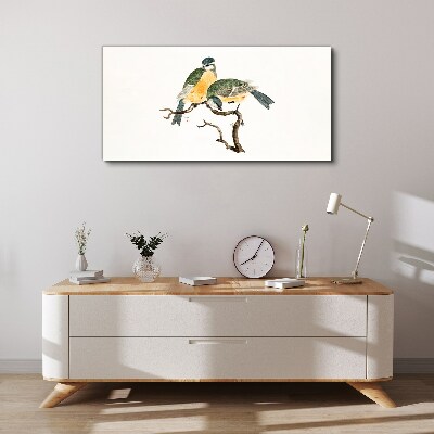 Winged friendships on a branch Canvas Wall art