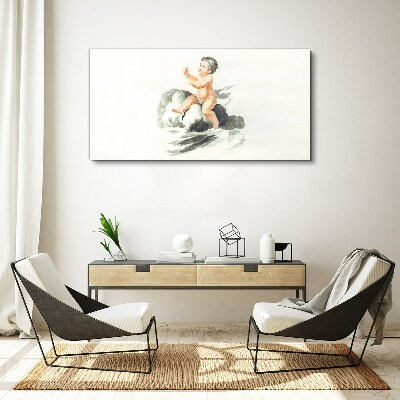 Childlike joy on a cloud Canvas Wall art