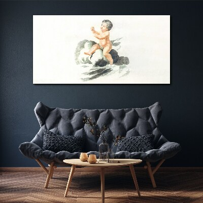 Childlike joy on a cloud Canvas Wall art