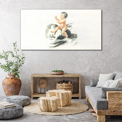 Childlike joy on a cloud Canvas Wall art